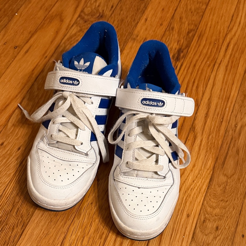 Adidas White and Blue Sneakers